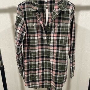 Caslon Plaid Shirt in Pink and Green